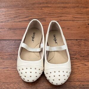 Cat & Jack Cream Studded Kids Dress Shoes